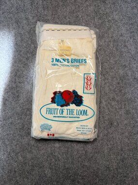 Vintage Men's size Medium Fruit of the Loom new White Briefs